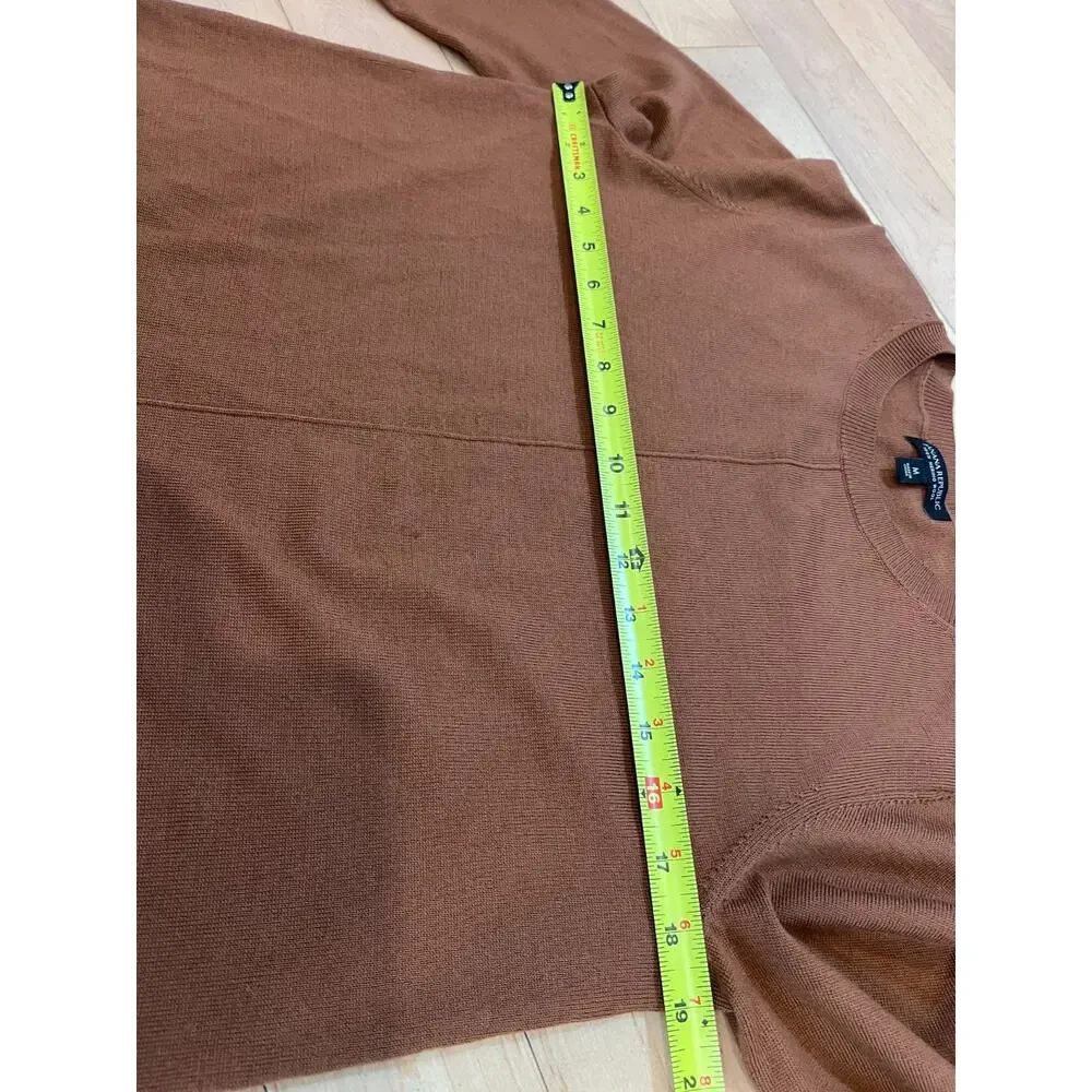 Banana Republic 100% Merino Wool Crewneck Sweater Rust Orange Men's Medium M
